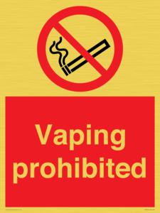 Vaping prohibited